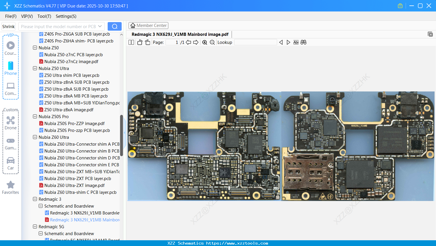 Nubia Redmagic 3 NX629J_V1MB Mainbord Image